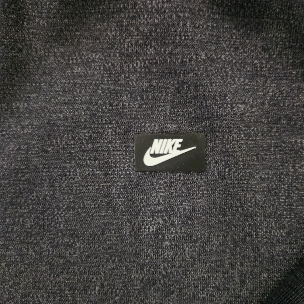 Nike Sportswear Optic Fleece Full-Zip Hoodie Black Gray Rubber Box Logo 2XL - Picture 4 of 10